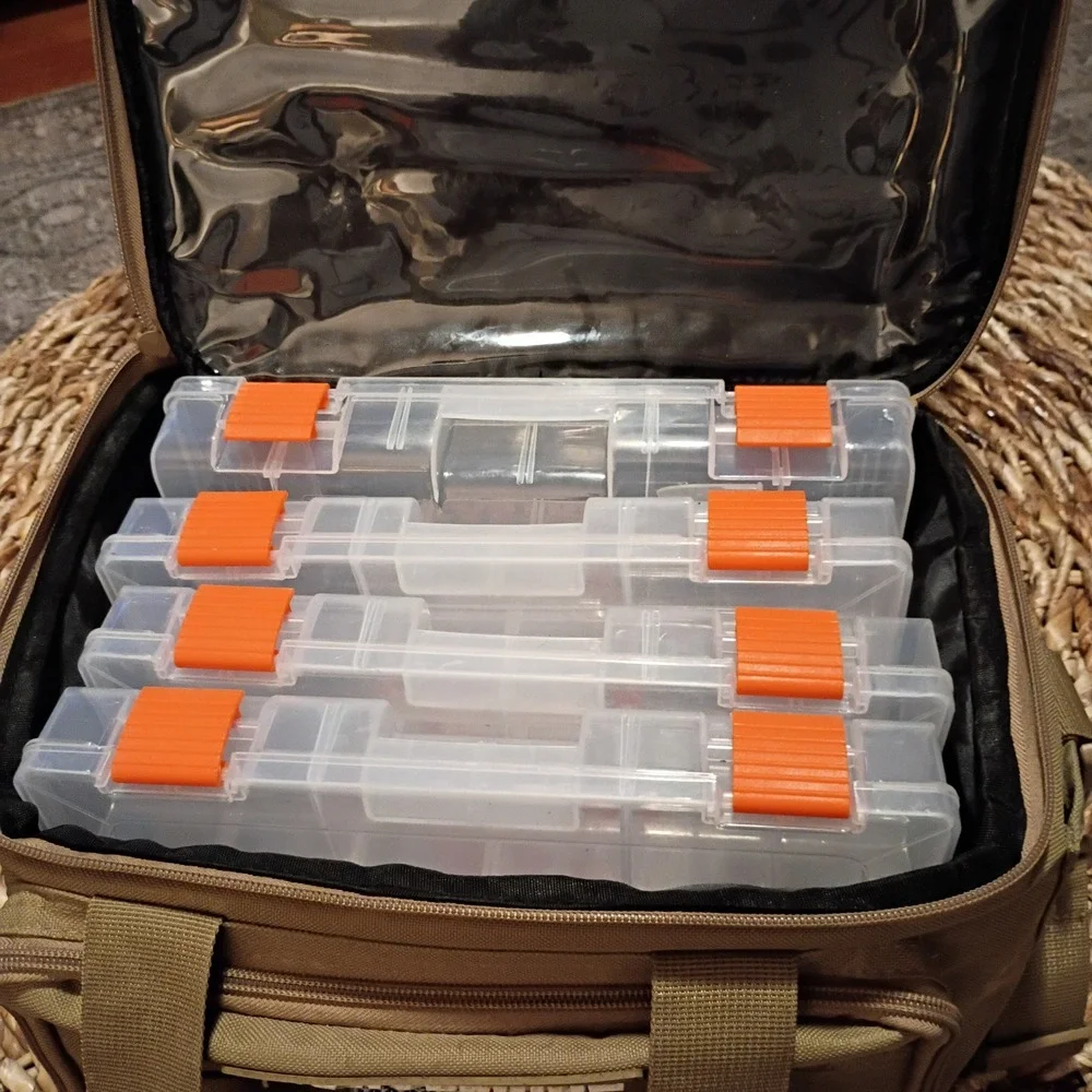 KastKing Fishing Tackle Bag Tan Tactical MOLLE Gear Organizer with Utility Boxes